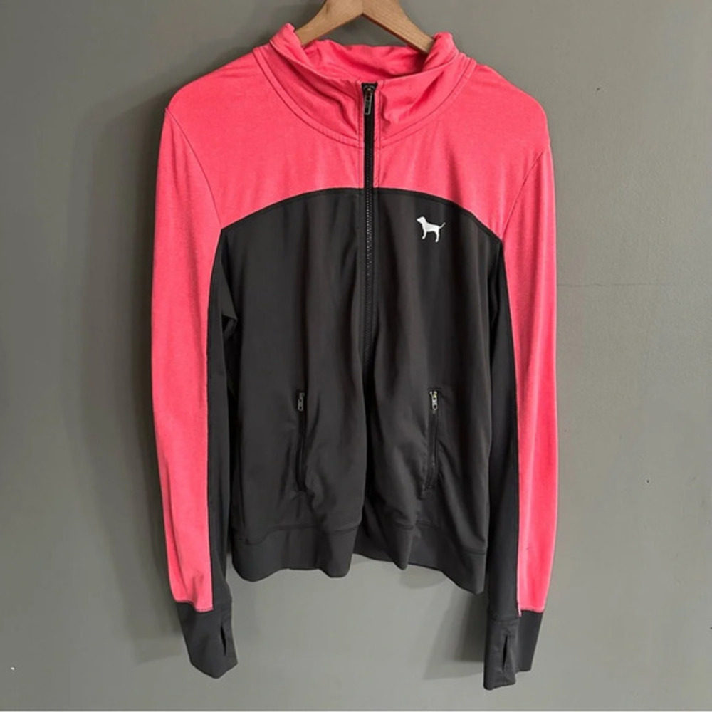 Victoria Secret PINK Zip Up‎ Grey and Pink. Large. GUC. Y2K